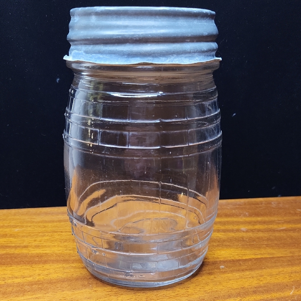 Vintage Glass Storage Jar with Silver Lid